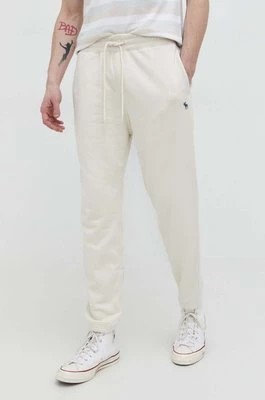 Zdjęcie produktu Abercrombie & Fitch spodnie dresowe kolor beżowy gładkie