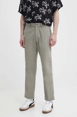 Zdjęcie produktu Abercrombie & Fitch spodnie z domieszką lnu kolor zielony proste KI130-4037-332