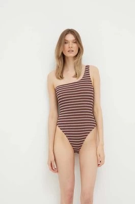 Zdjęcie produktu Abercrombie & Fitch strój kąpielowy kolor brązowy miękka miseczka