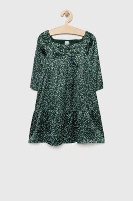 Zdjęcie produktu Abercrombie & Fitch sukienka dziecięca kolor zielony midi rozkloszowana