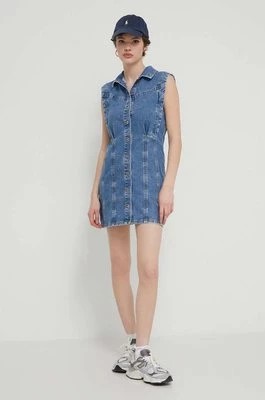 Zdjęcie produktu Abercrombie & Fitch sukienka jeansowa kolor niebieski mini dopasowana