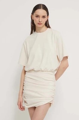 Zdjęcie produktu Abercrombie & Fitch sukienka kolor beżowy mini oversize
