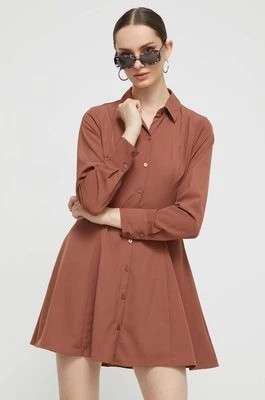Zdjęcie produktu Abercrombie & Fitch sukienka kolor brązowy mini rozkloszowana