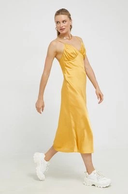 Zdjęcie produktu Abercrombie & Fitch sukienka kolor pomarańczowy midi prosta