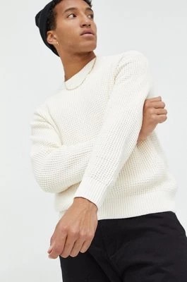 Zdjęcie produktu Abercrombie & Fitch sweter bawełniany męski kolor biały lekki