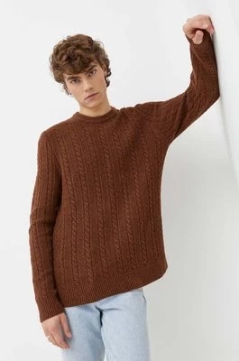 Zdjęcie produktu Abercrombie & Fitch sweter męska kolor brązowy ciepły