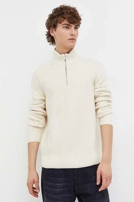 Zdjęcie produktu Abercrombie & Fitch sweter męski kolor beżowy z półgolfem