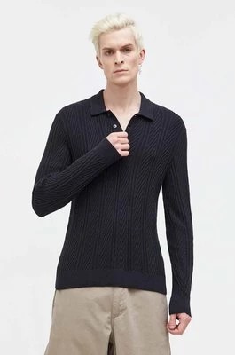 Zdjęcie produktu Abercrombie & Fitch sweter męski kolor czarny lekki