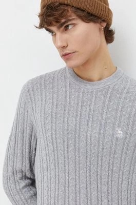Zdjęcie produktu Abercrombie & Fitch sweter z domieszką wełny męski kolor szary lekki