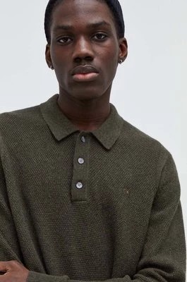 Zdjęcie produktu Abercrombie & Fitch sweter z domieszką wełny męski kolor zielony lekki