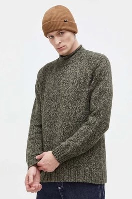 Zdjęcie produktu Abercrombie & Fitch sweter z domieszką wełny męski kolor zielony z półgolfem