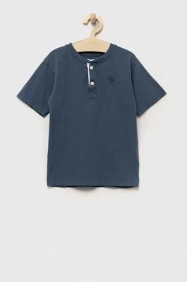 Zdjęcie produktu Abercrombie & Fitch t-shirt bawełniany dziecięcy kolor niebieski gładki