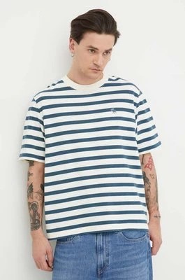 Zdjęcie produktu Abercrombie & Fitch t-shirt bawełniany męski kolor beżowy wzorzysty
