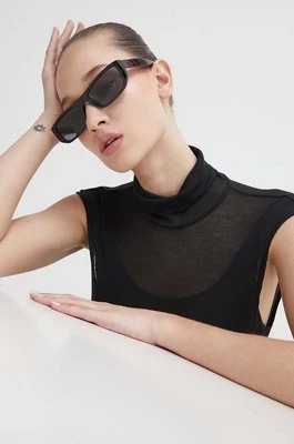 Zdjęcie produktu Abercrombie & Fitch top damski kolor czarny z półgolfem