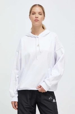 Zdjęcie produktu adidas bluza damska kolor biały z kapturem wzorzysta