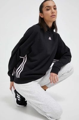 Zdjęcie produktu adidas bluza damska kolor czarny z kapturem z aplikacją