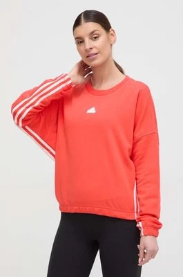 Zdjęcie produktu adidas bluza damska kolor czerwony wzorzysta IS0901