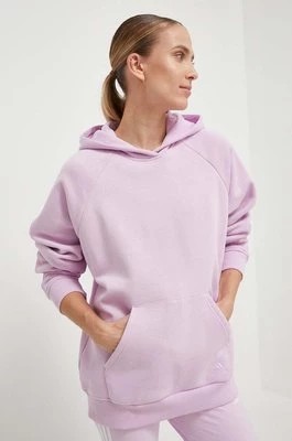 Zdjęcie produktu adidas bluza damska kolor różowy z kapturem gładka
