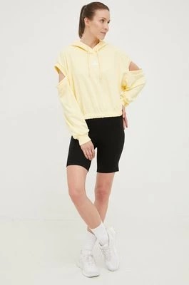 Zdjęcie produktu adidas bluza damska kolor żółty z kapturem gładka