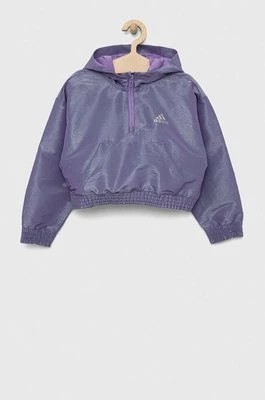 Zdjęcie produktu adidas bluza dziecięca G D WV HD HLFZP kolor fioletowy z kapturem gładka