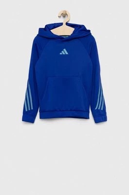 Zdjęcie produktu adidas bluza dziecięca U TI HOODIE kolor niebieski z kapturem z nadrukiem