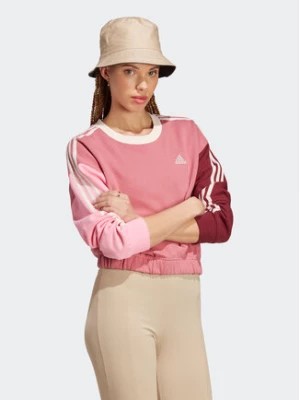 Zdjęcie produktu adidas Bluza Essentials 3-Stripes Crop Sweatshirt IC9875 Różowy Loose Fit