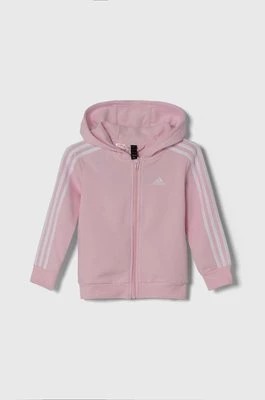 Zdjęcie produktu adidas bluza kolor różowy z kapturem gładka