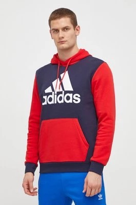 Zdjęcie produktu adidas bluza męska kolor czerwony z kapturem wzorzysta IL5656
