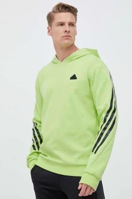 Zdjęcie produktu adidas bluza męska kolor zielony z kapturem z nadrukiem