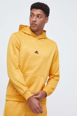 Zdjęcie produktu adidas bluza męska kolor żółty z kapturem wzorzysta