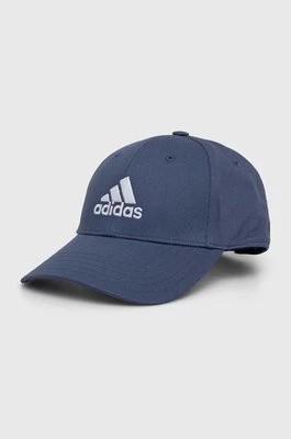 Zdjęcie produktu adidas czapka z daszkiem bawełniana kolor niebieski z aplikacją IR7872