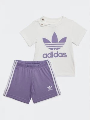 Zdjęcie produktu adidas Komplet t-shirt i szorty sportowe Trefoil Shorts Tee Set IB8641 Fioletowy Regular Fit