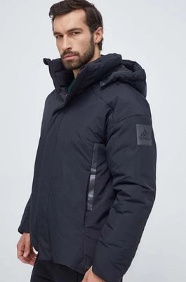 Zdjęcie produktu adidas kurtka puchowa męska kolor czarny zimowa oversize