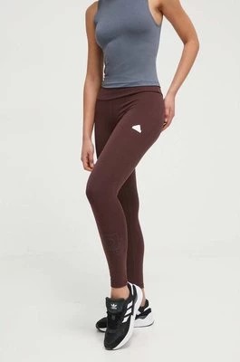 Zdjęcie produktu adidas legginsy damskie kolor brązowy gładkie IS4281