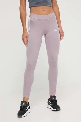 Zdjęcie produktu adidas legginsy damskie kolor fioletowy z aplikacją IR5347