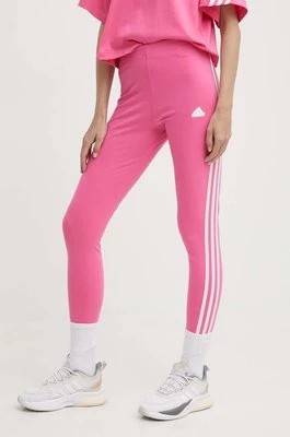 Zdjęcie produktu adidas legginsy damskie kolor różowy z aplikacją IS3623