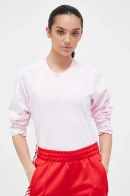 Zdjęcie produktu adidas longsleeve bawełniany kolor różowy