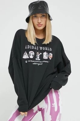 Zdjęcie produktu adidas Originals bluza bawełniana damska kolor czarny z aplikacją