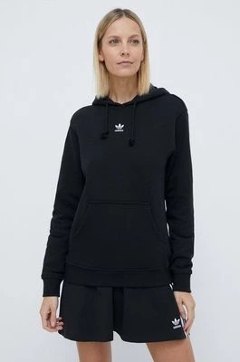 Zdjęcie produktu adidas Originals bluza bawełniana damska kolor czarny z kapturem gładka