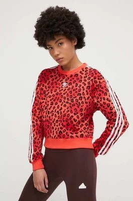 Zdjęcie produktu adidas Originals bluza bawełniana damska kolor czerwony wzorzysta IY9565