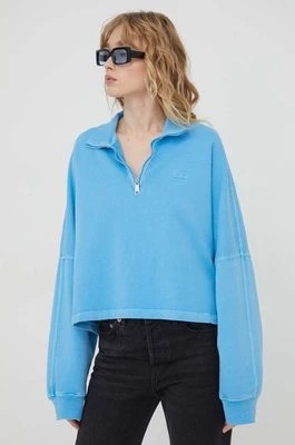 Zdjęcie produktu adidas Originals bluza bawełniana damska kolor niebieski gładka IR5998