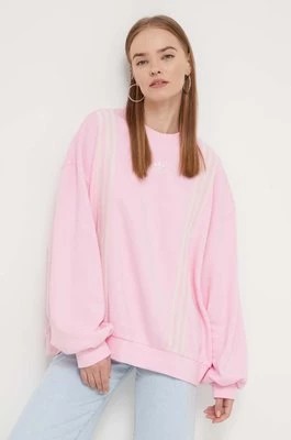 Zdjęcie produktu adidas Originals bluza bawełniana damska kolor różowy z aplikacją