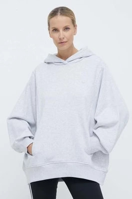 Zdjęcie produktu adidas Originals bluza bawełniana Hoodie damska kolor szary z kapturem melanżowa IX2344