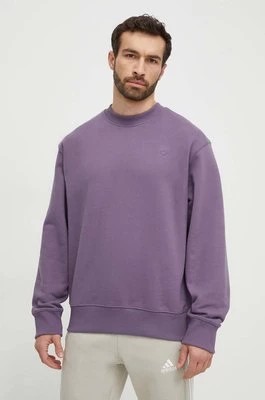 Zdjęcie produktu adidas Originals bluza bawełniana męska kolor fioletowy gładka IR7918