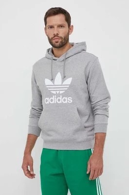 Zdjęcie produktu adidas Originals bluza bawełniana męska kolor szary z kapturem wzorzysta