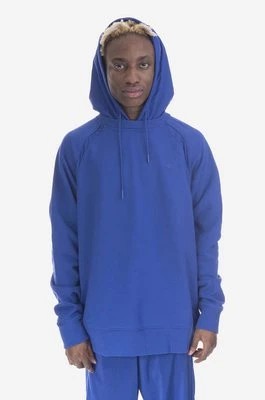 Zdjęcie produktu adidas Originals bluza bawełniana Premium Essentials Crinkle Nylon Hoodie męska kolor niebieski z kapturem gładka HR5456-NIEBIESKI