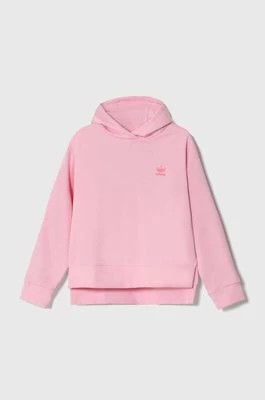 Zdjęcie produktu adidas Originals bluza dziecięca kolor różowy z kapturem gładka