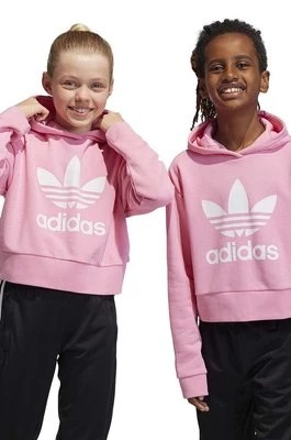Zdjęcie produktu adidas Originals bluza dziecięca kolor różowy z kapturem z nadrukiem