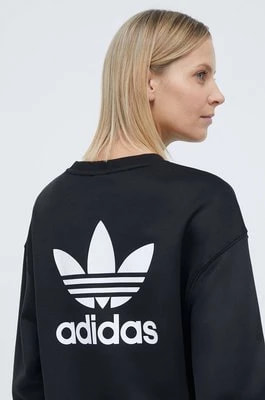 Zdjęcie produktu adidas Originals bluza Trefoil Crew damska kolor czarny z aplikacją IU2410