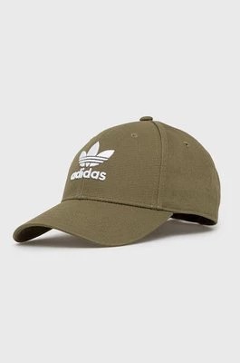 Zdjęcie produktu adidas Originals czapka bawełniana kolor zielony z aplikacją HL9324